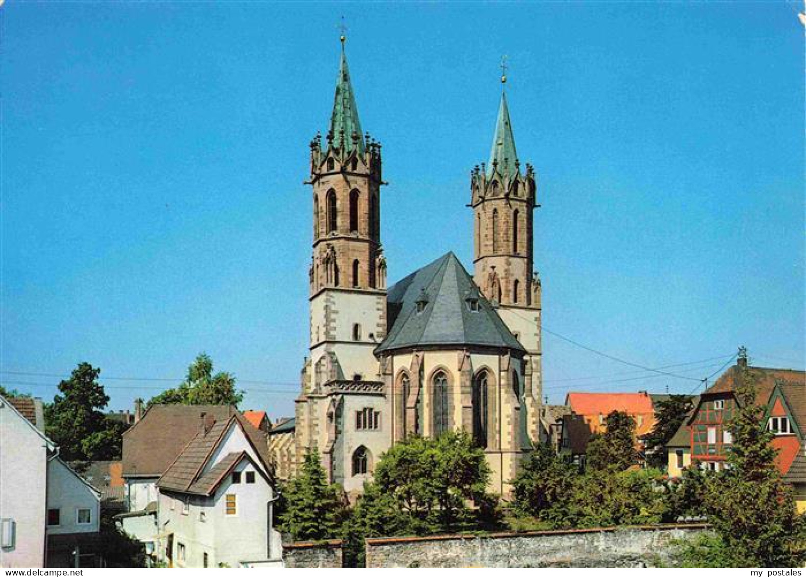 Ladenburg St-Galluskirche Kirchturm Gotik Neckar Altstadt Romanische-Marktbasili