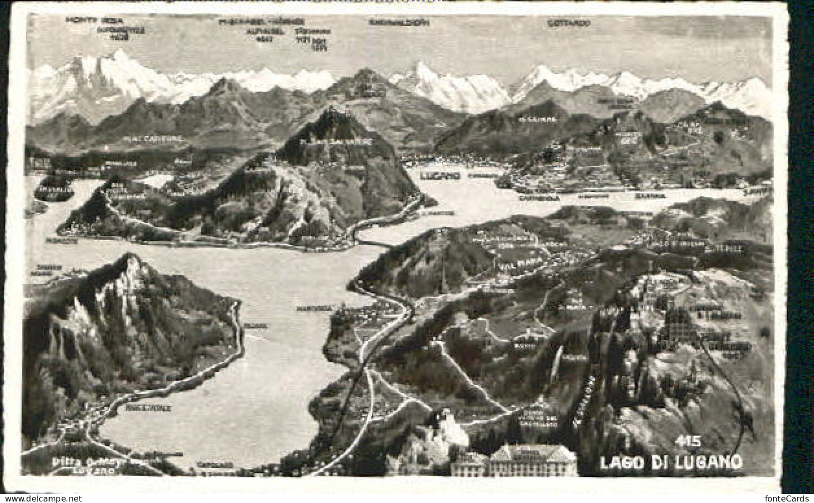Lago di Lugano TI Lago di Lugano Fliegeraufnahmen x 1946