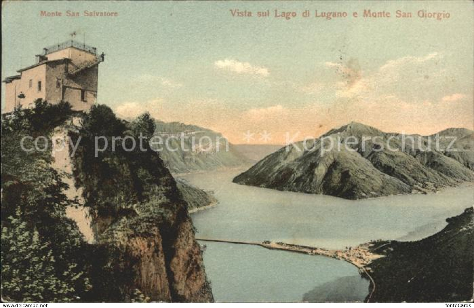 Lago di Lugano TI Monte-San-Giorgio e Monte-San-Salvatore