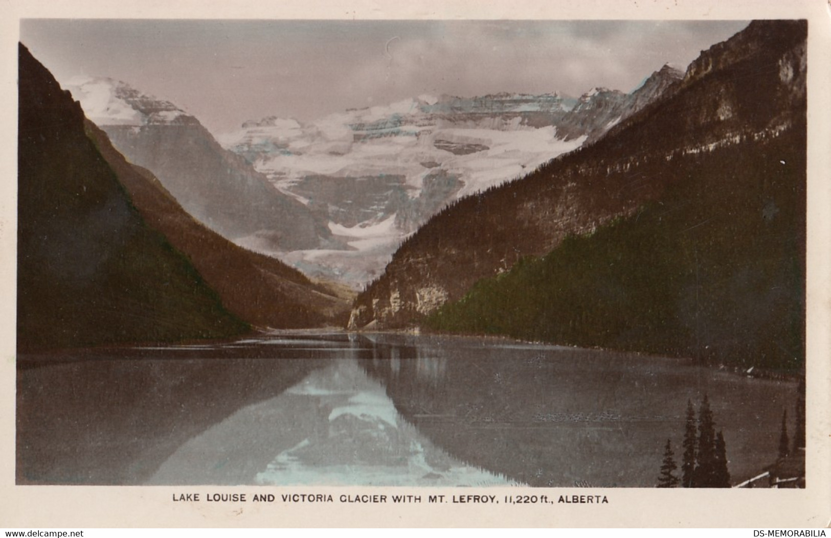 Lake Louise Alberta Canada - Victoria Glacier w Mt Lefroy real photo postcard