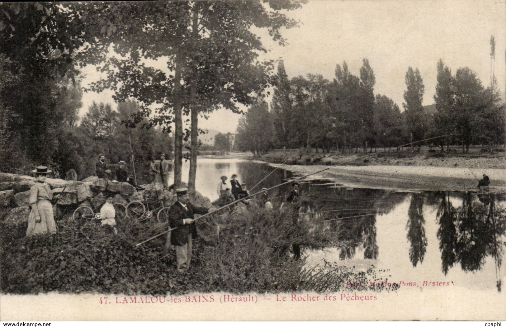 Lamalou les Bains CPA Le rocher des pecheurs TOP