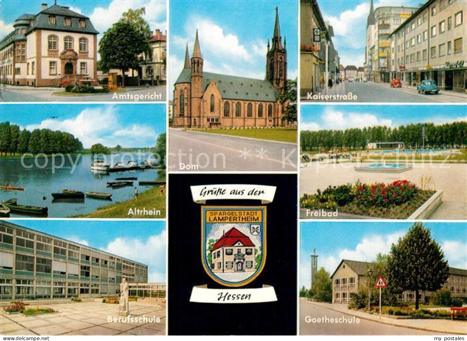 Lampertheim Bergstrasse Amtsgericht Dom Kaiserstrasse Freibad Berufsschule Goeth
