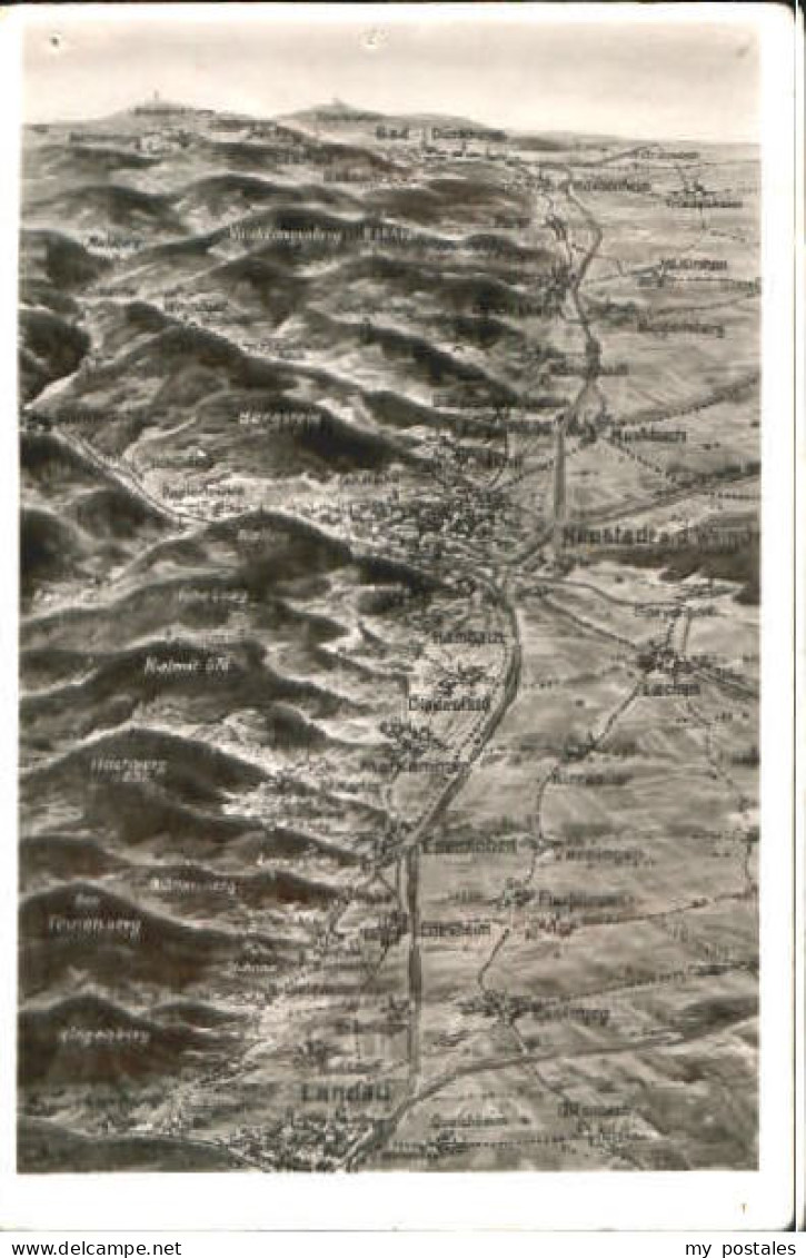 Landau Pfalz Landau Fliegeraufnahme x 1952