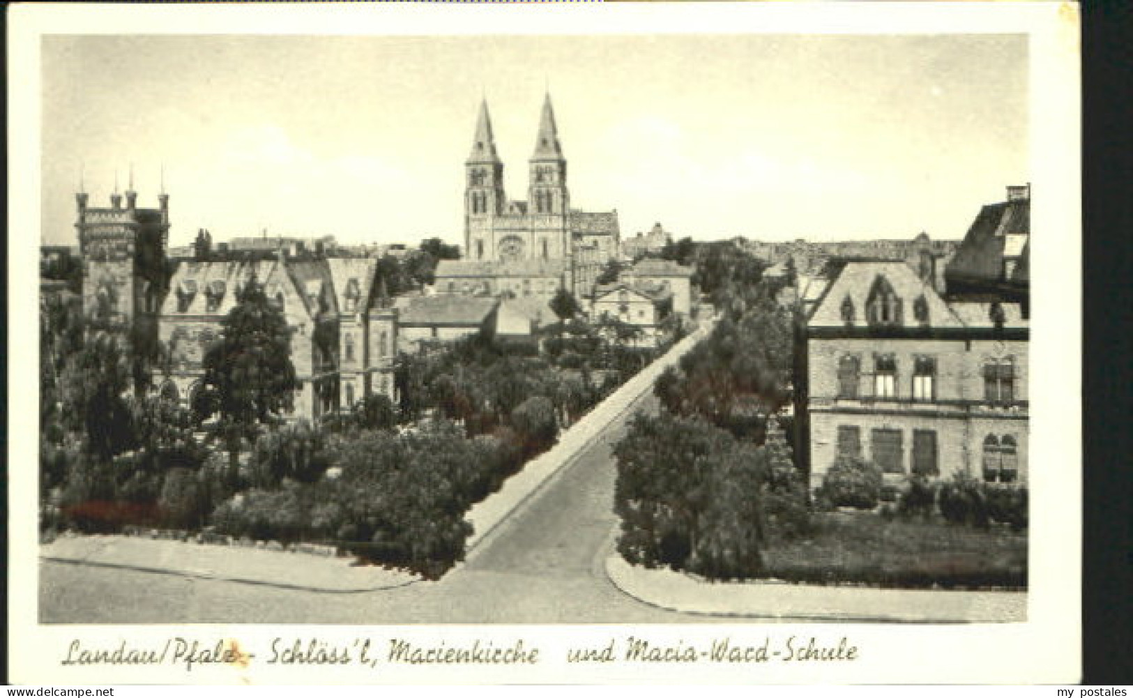 Landau Pfalz Landau Schloss Schule x 1952
