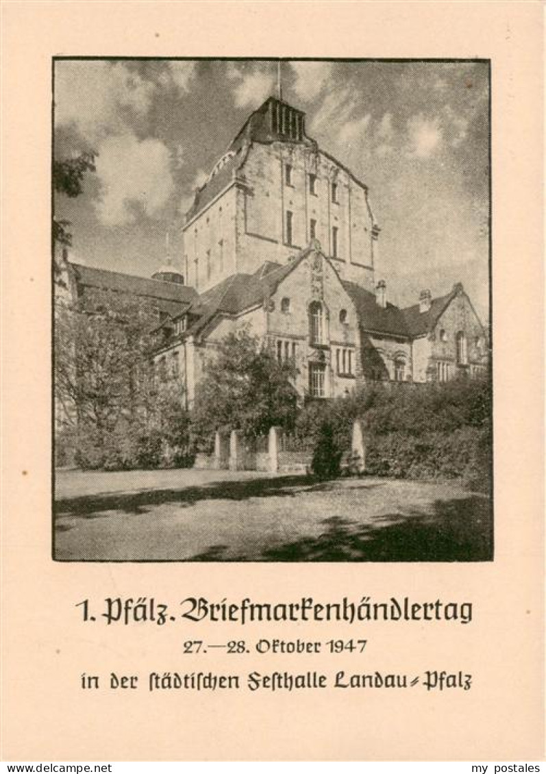 Landau  Pfalz Pfaelzer Briefmarkenhaendlertag 1947 in der Festhalle Landau