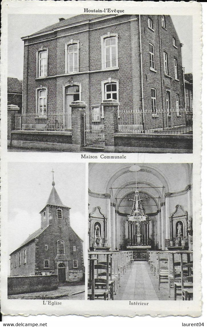 LANDEN. WALSHOUTEM.  HOUTAIN- L'EVEQUE. MAISON COMMUNALE. L'EGLISE.