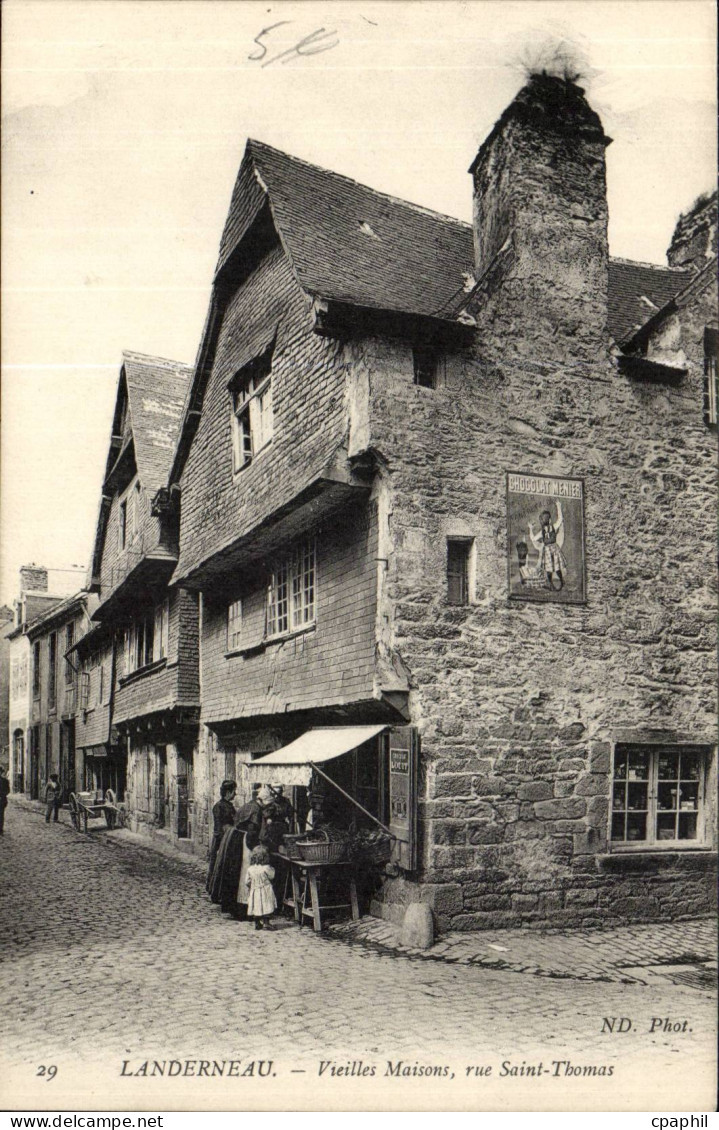 Landerneau CPA Vieilles maisons rue Saint Thomas