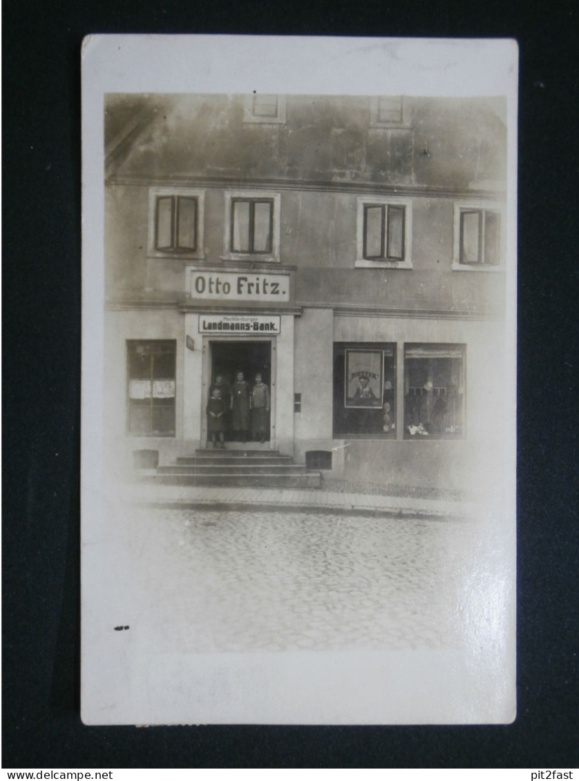 Landmanns-Bank in Lübz i. Mecklenburg , 1924 , Otto Fritz , Sparkasse , Ansichtskarte , AK !