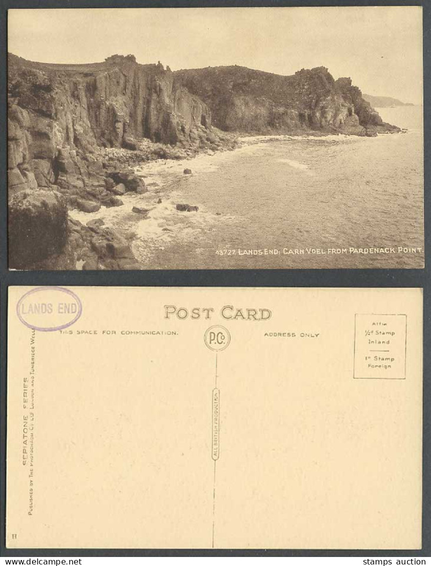 Lands Land's End Carn Voel from Pordenack Pardenack Point, Cornwall Old Postcard