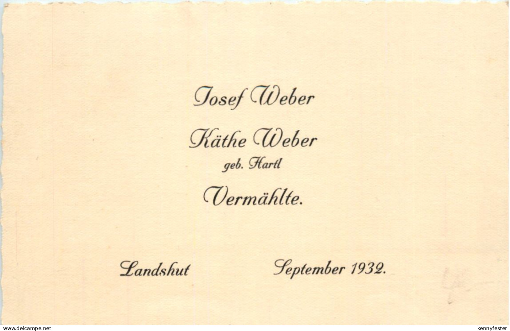 Landshut, Vermählungskarte