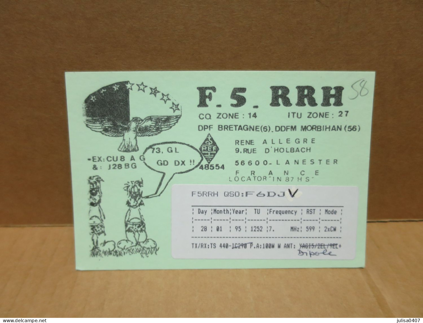 LANESTER (56) carte radio amateur illustrée