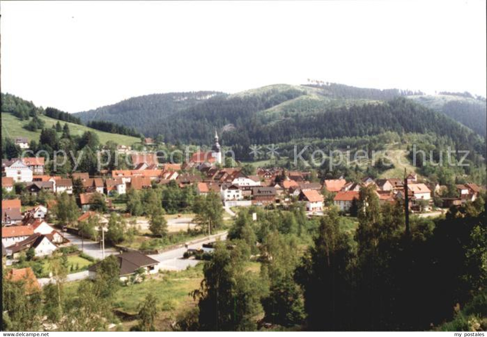 Langelsheim Ortsansicht mit Kirche