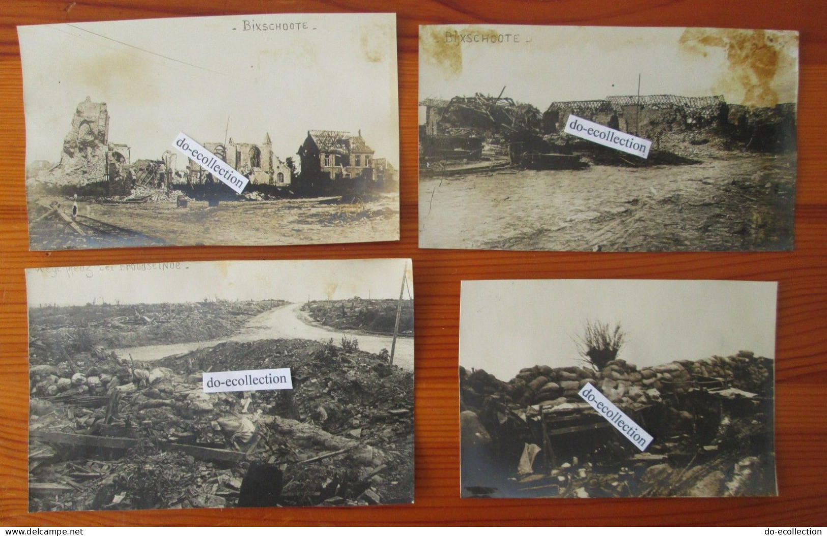 LANGEMARK POELKAPELLE 4 cartes photos anciennes guerre 1914-1918 Bikschote Broodseinde Zonnebeke photo Belgique België