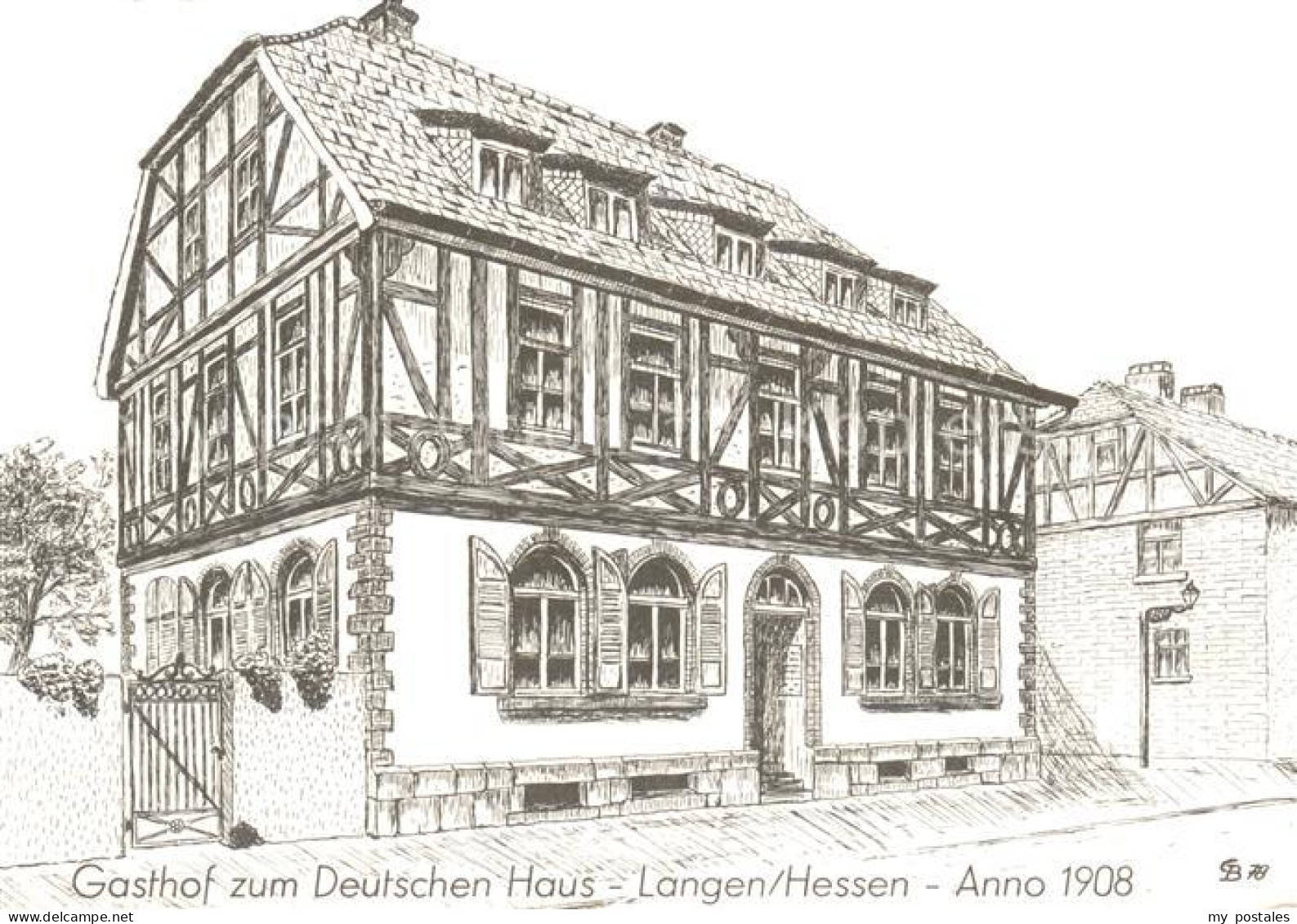 Langen Hessen Gasthof zum Deutschen Haus Aussenansicht Fachwerkhaus