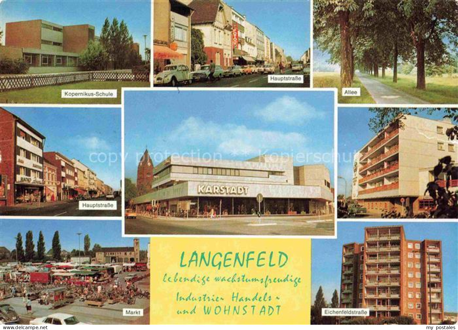 Langenfeld  Rheinland NRW Kopernikus-Schule Hauptstrasse Markt Baumallee Karstad