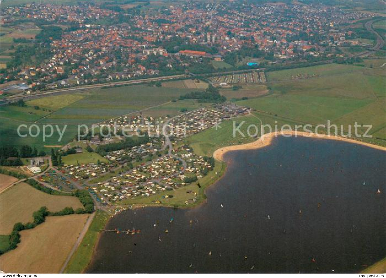 Langenselbold Kinzigsee mit Campingplatz Fliegeraufnahme