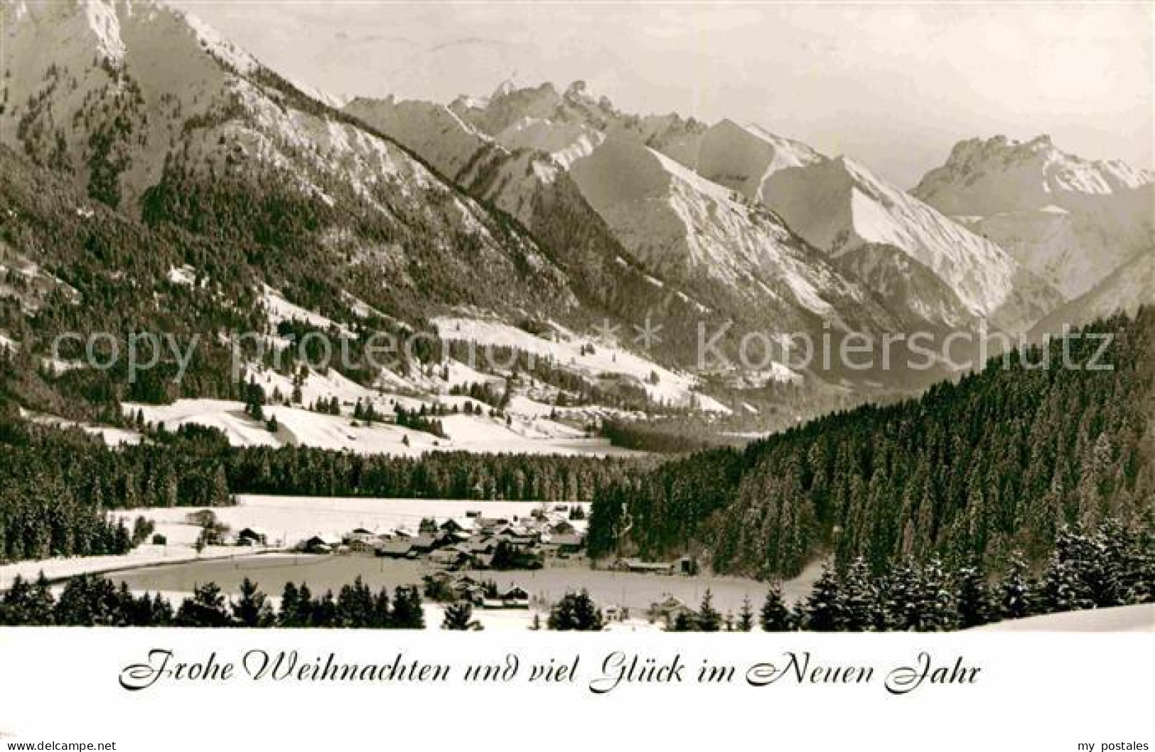 Langenwang Fischen Fliegeraufnahme Weihnachtskarte