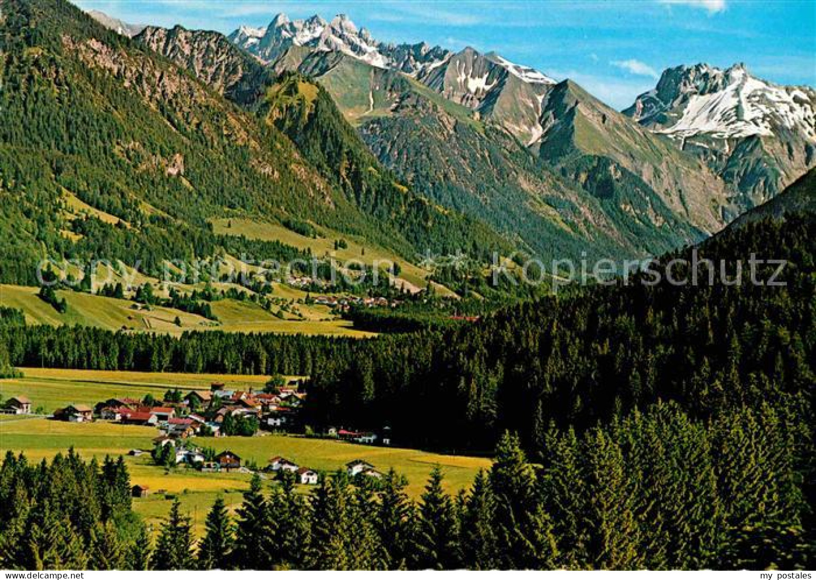 Langenwang Fischen Gesamtansicht mit Alpenpanorama