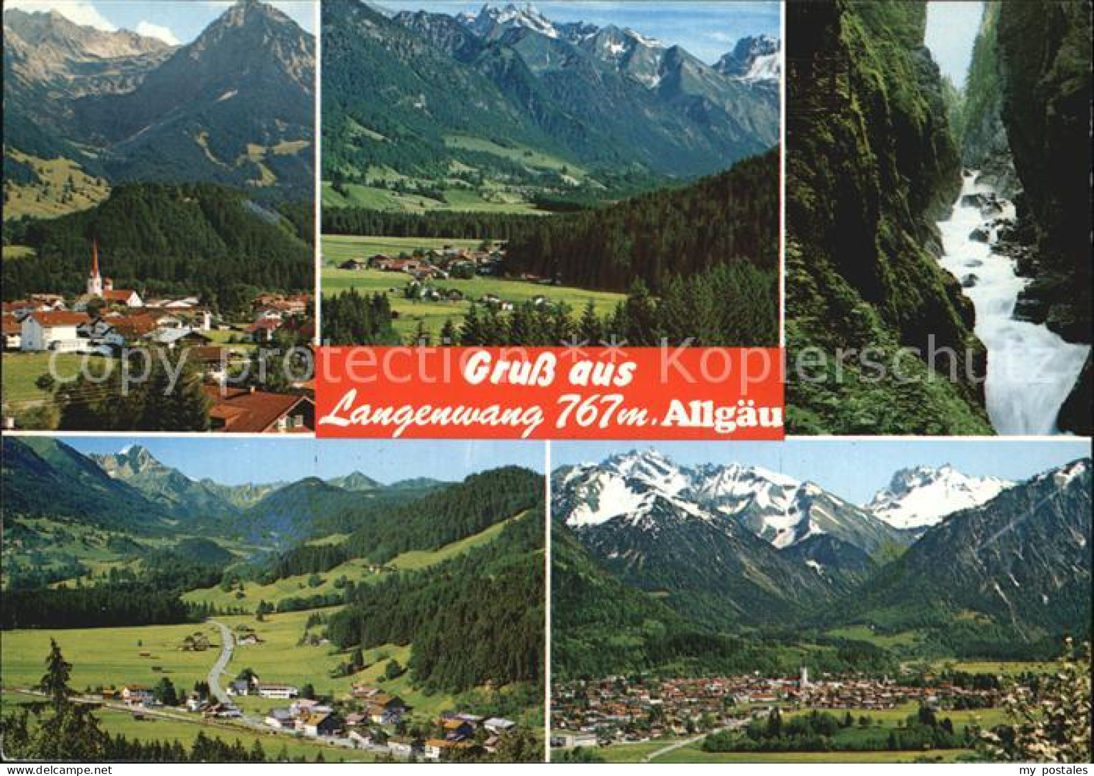 Langenwang Fischen Ortsblick Panorama Wasserfall