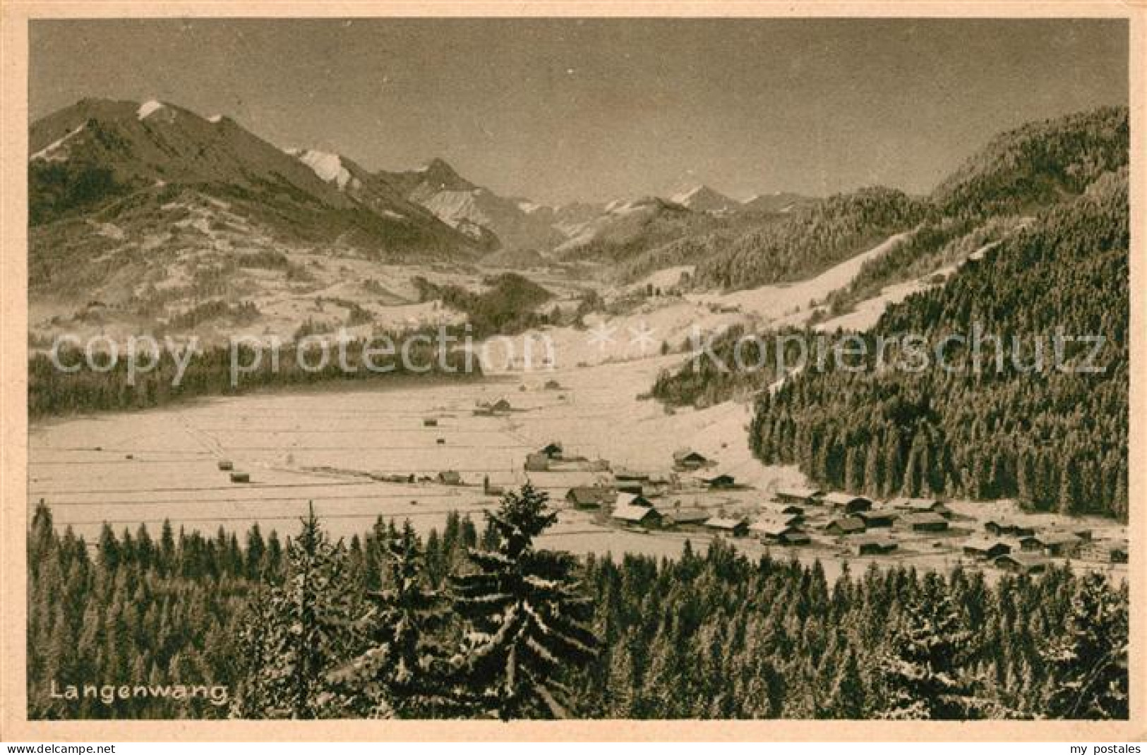 Langenwang Fischen Winterlandschaft Alpenpanorama