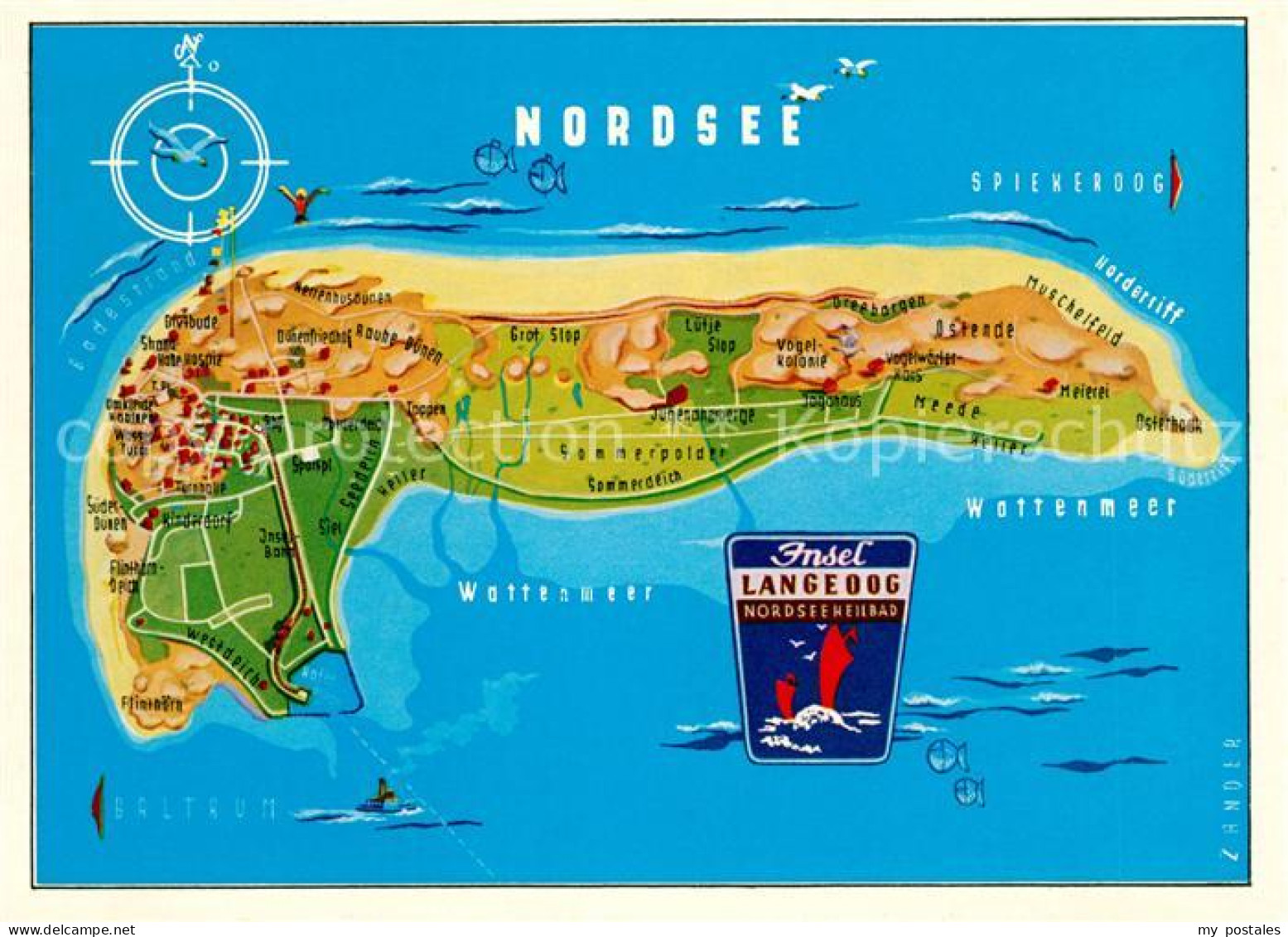 Langeoog Nordseebad Inselkarte