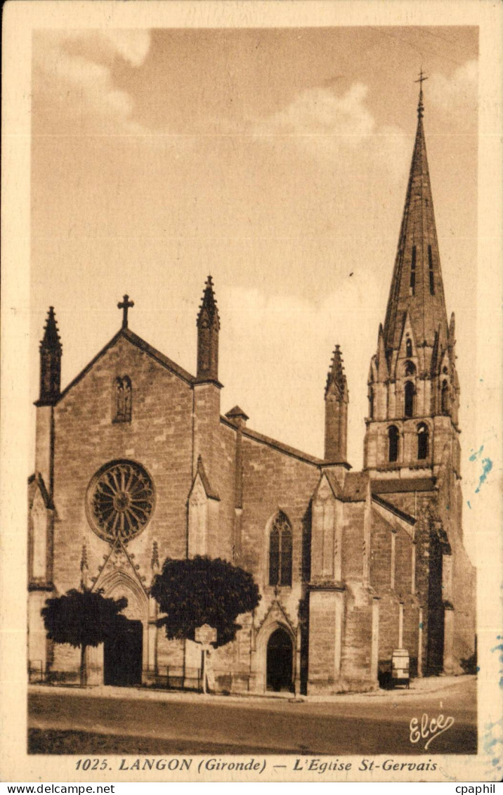 Langon CPA L'eglise Saint Gervais