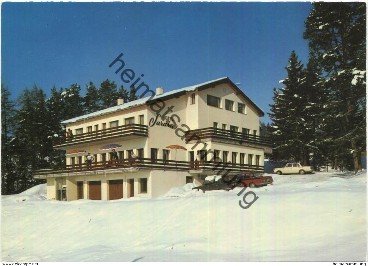 Lantsch Lenz - Hotel Sarain Fam. J. Lorenz-Knecht - AK Grossformat