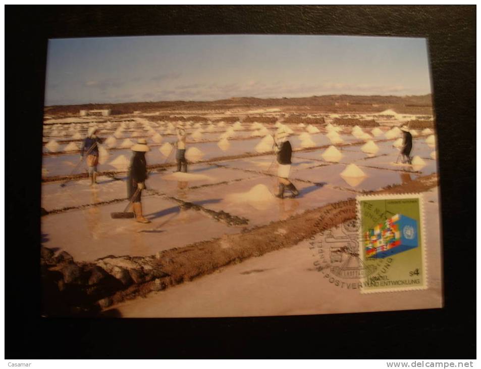 LANZAROTE salinas islas Canarias tarjeta maxima de naciones unidas editada en aleman para la sede de viena