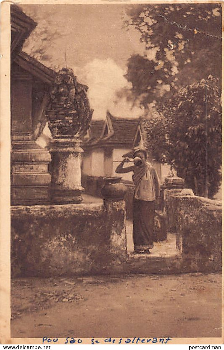 Laos - Pou Sao se désaltérant - Ed. Compagnie Coloniale du Laos