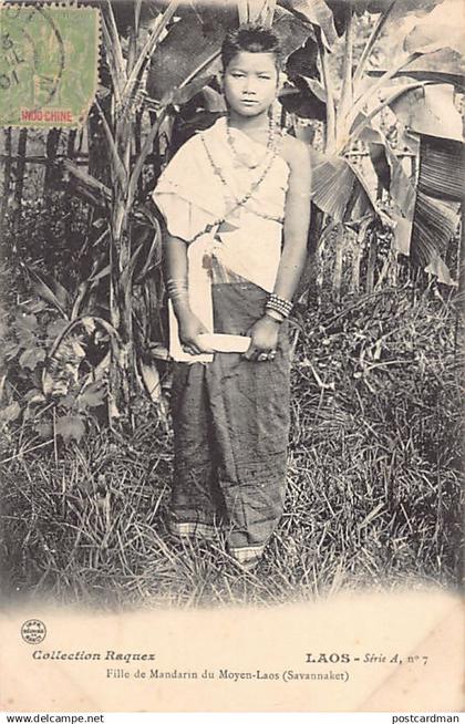 Laos - Fille de Mandarin du Moyen-Laos (Savannaket) - Ed. Collection Raquez - -