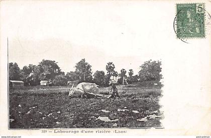 Laos - Labourage d'une rizière - Ed. Mottet & Cie 329