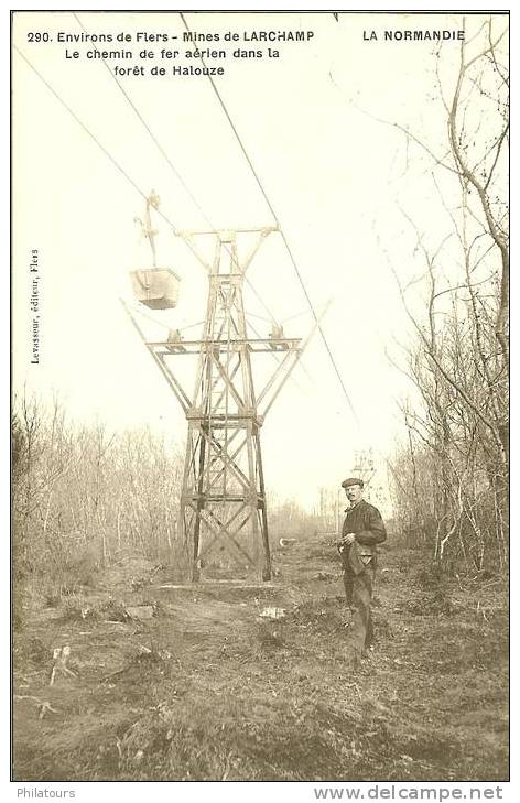 LARCHAMP  -  Mines de Larchamp  - Le Chemin de Fer aérien dans la forêt de Halouze  - RARE