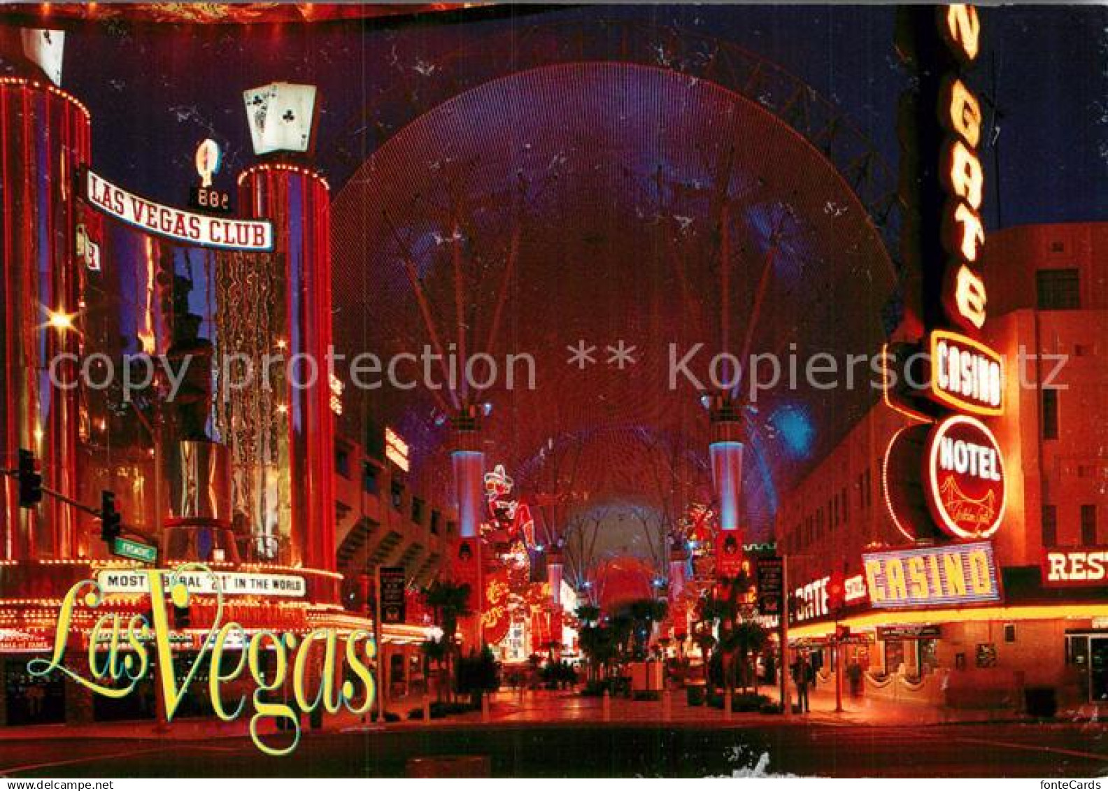 Las Vegas Nevada Downtown Fremont Street Experience Club Casino Hotel at night