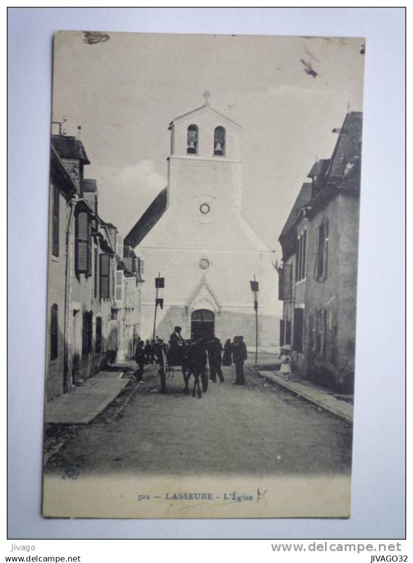 LASSEUBE  :  L'EGLISE  -  Carte animée