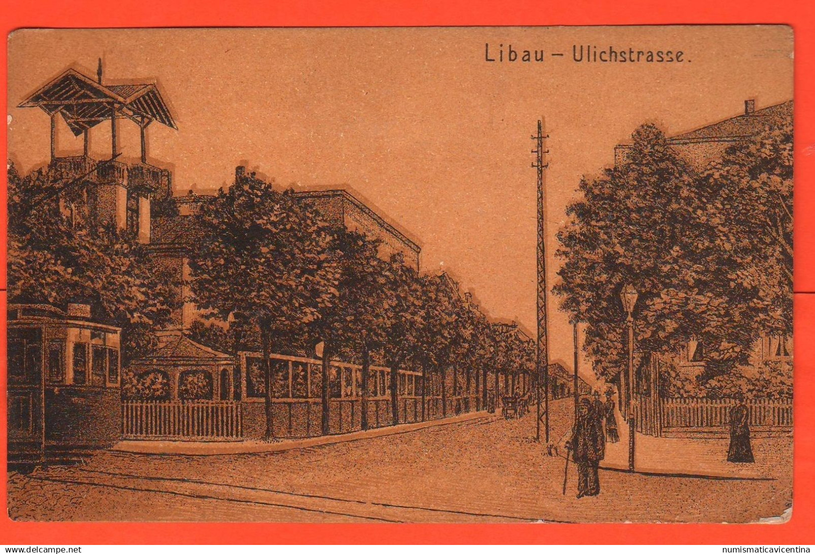 Latvia LIBAU Ulichstrasse Tramway Bus Tram Lettonia Lettland Lettonie