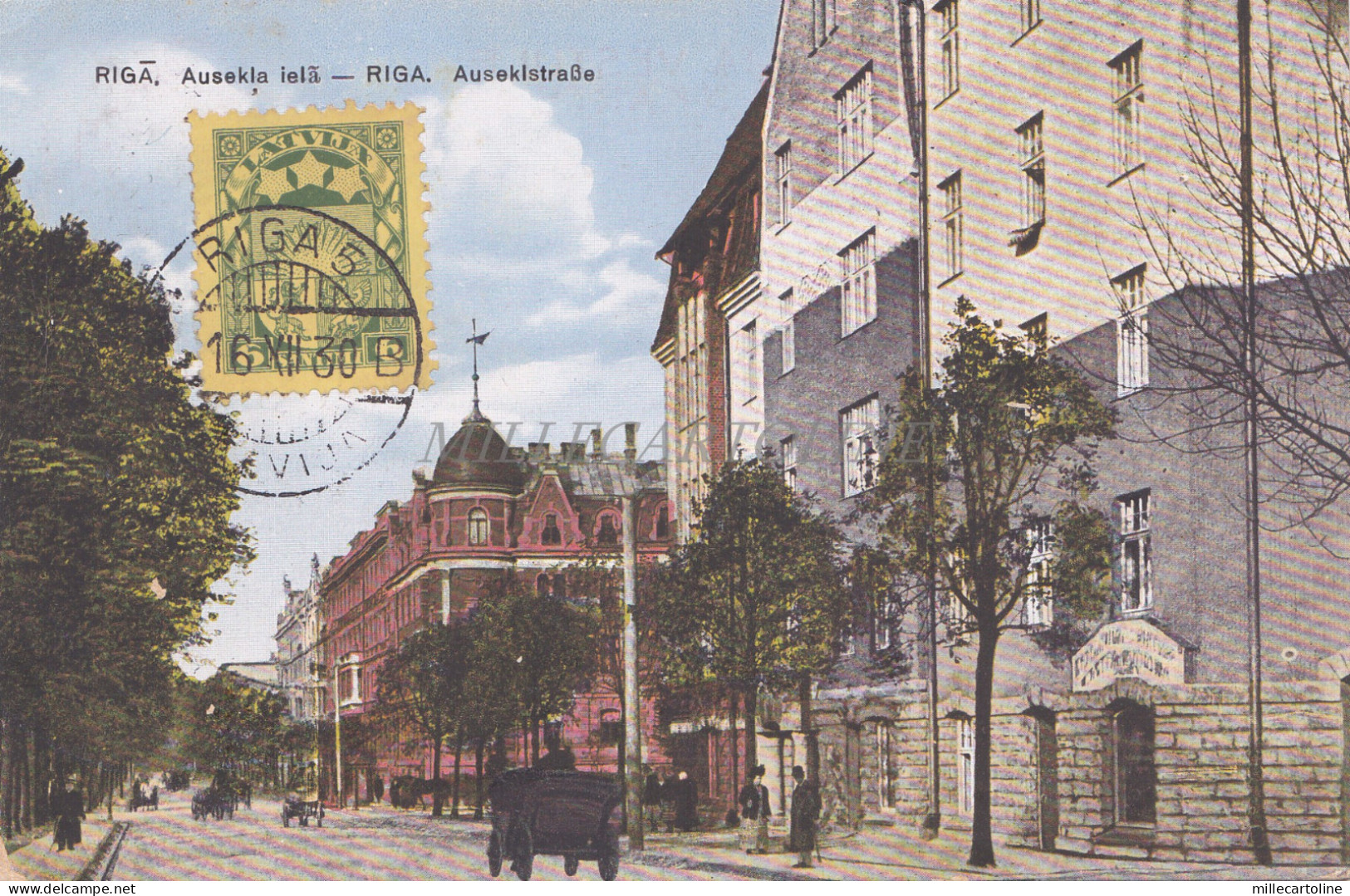 LATVIA - Riga, Ausekla iela, Ausekistrasse, Postcard 1930