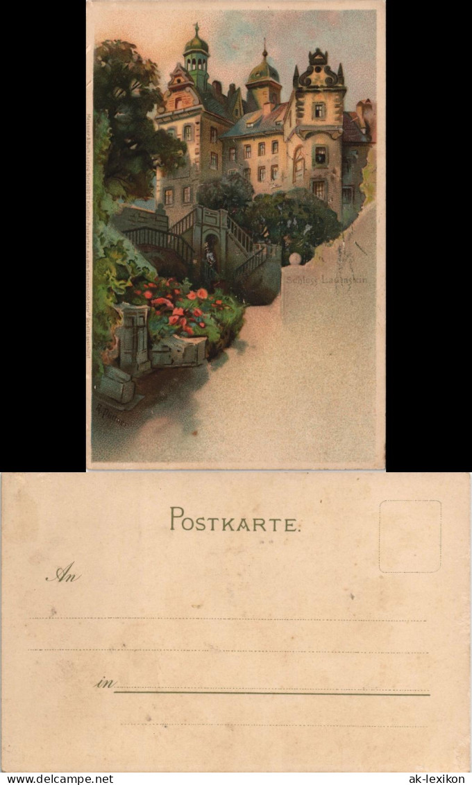 Lauenstein (Erzgebirge)-Altenberg  Schloß Lauenstein Künstlerkarte 1909