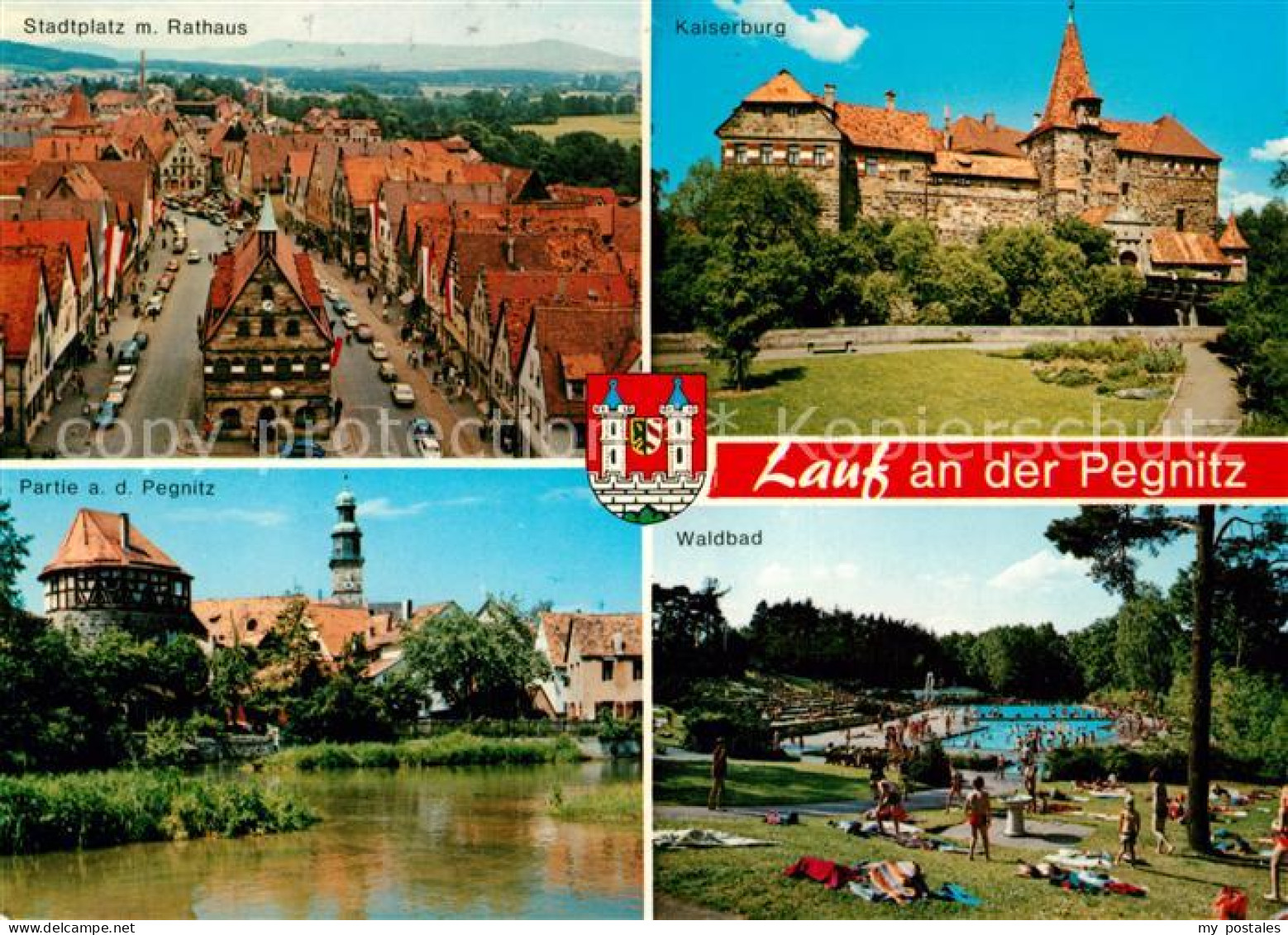 Lauf Pegnitz Stadtplatz Rathaus Kaiserburg Pegnitz Waldbad
