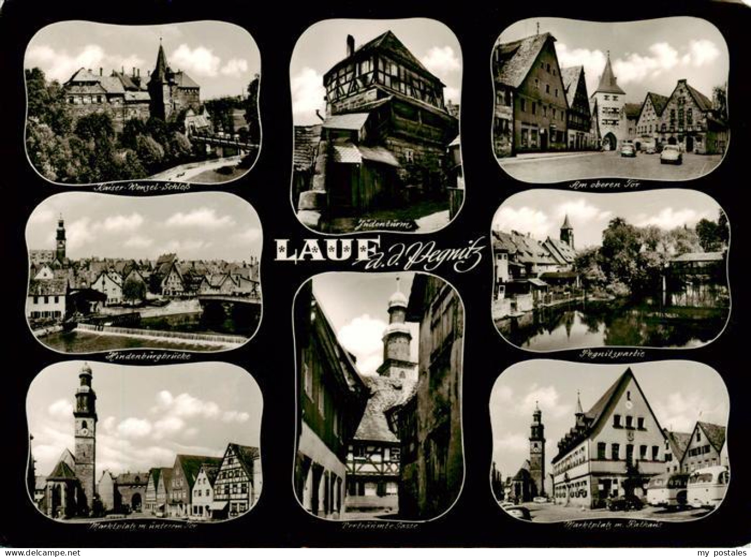 Lauf Pegnitz Teilansichten Schloss Judenturm Stadttor Hindenburgbruecke Pegnitz