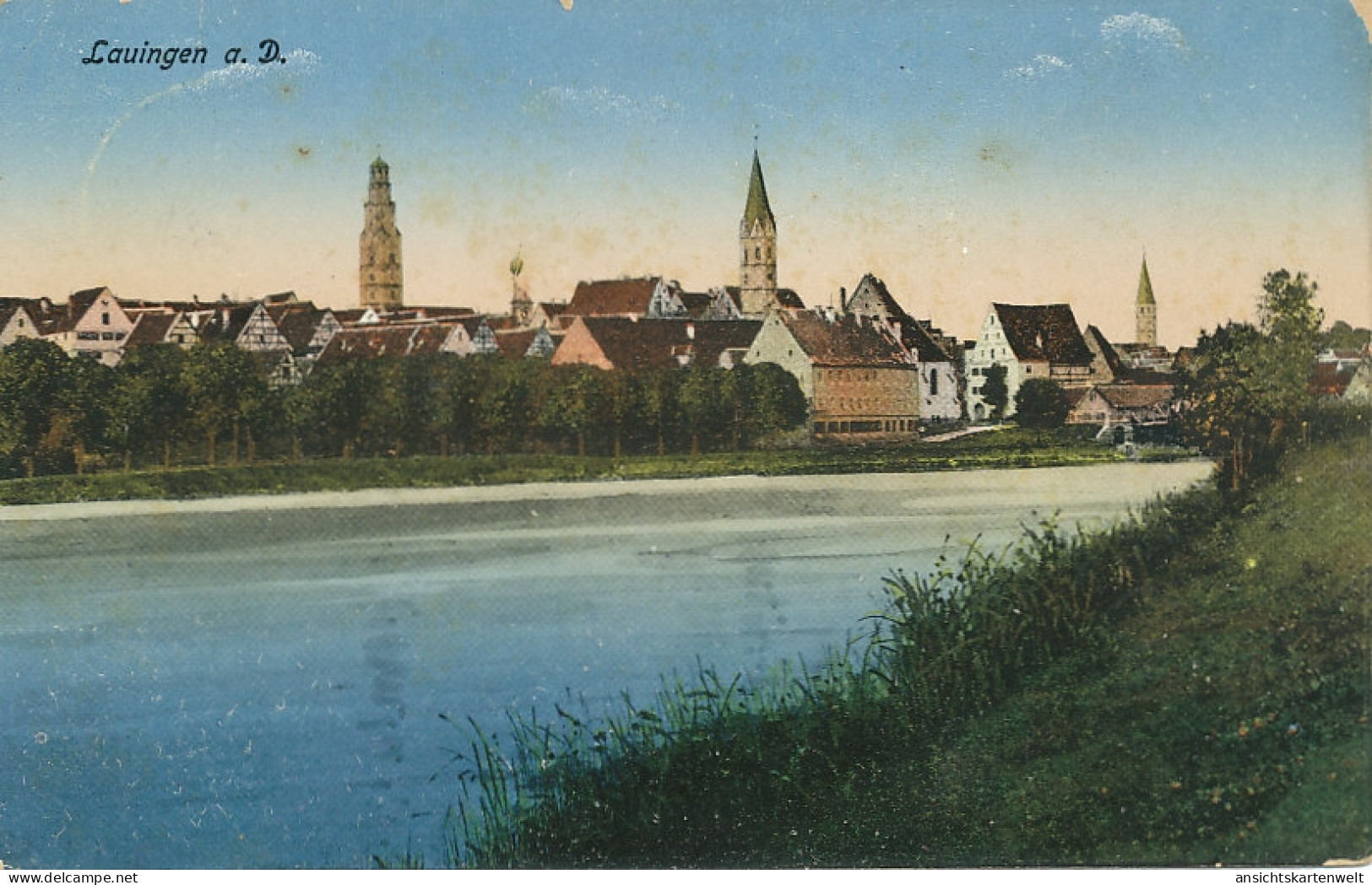 Lauingen a.D. Panorama gl1934? #122.782