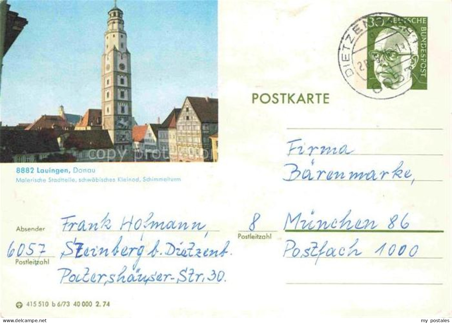 Lauingen Donau Bayern Schimmelturm Stadtteile Fachwerkhaeuser
