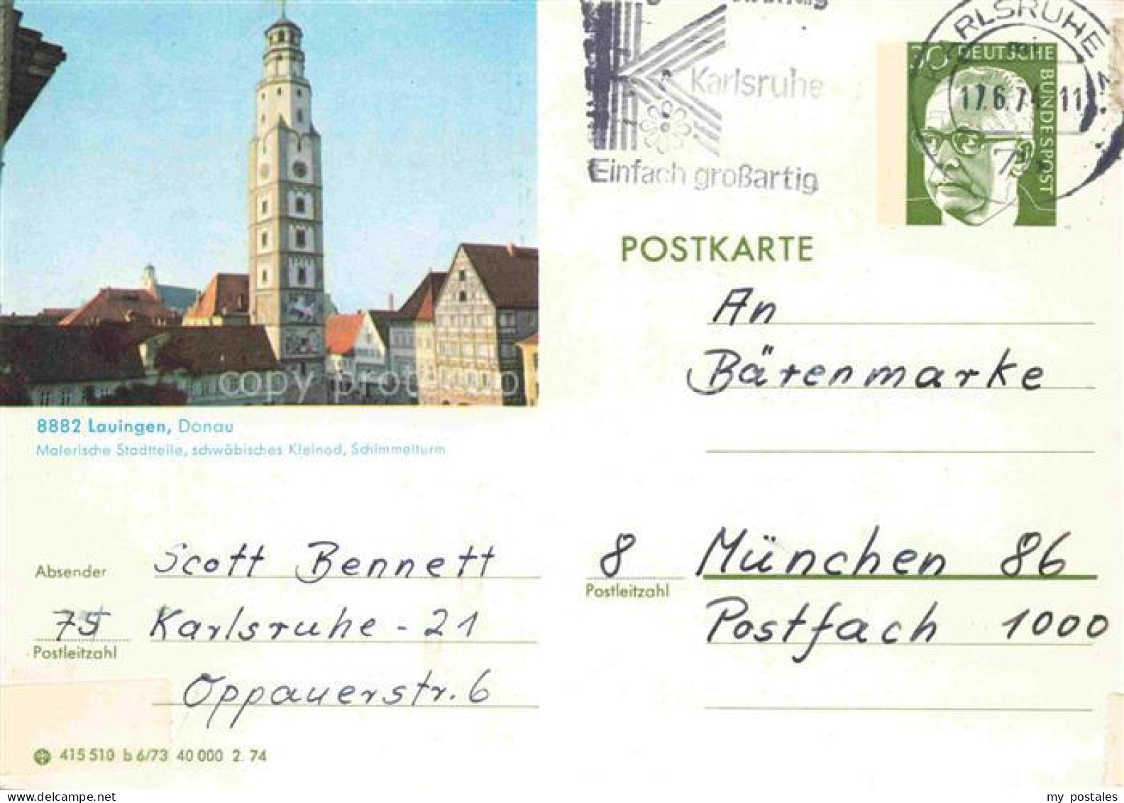 Lauingen Donau Bayern Schimmelturm Stadtteile Fachwerkhaeuser Baerenmarke