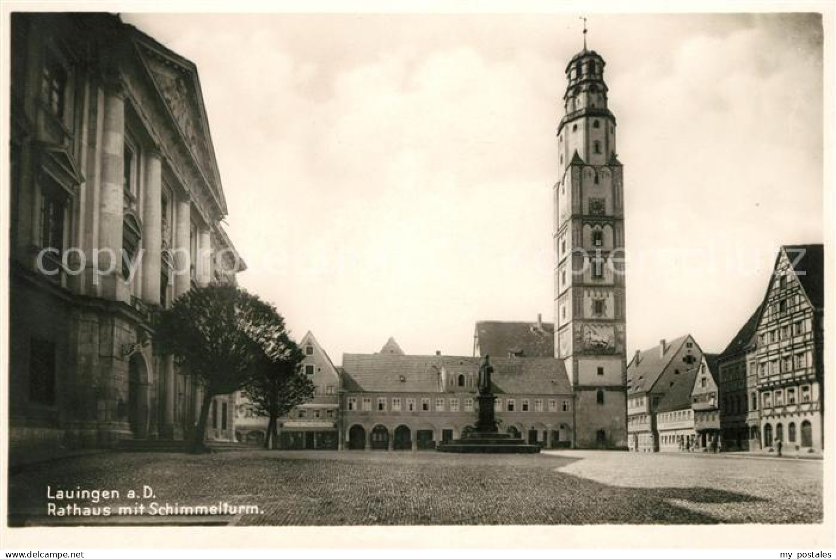 Lauingen Donau Rathaus mit Schimmelturm