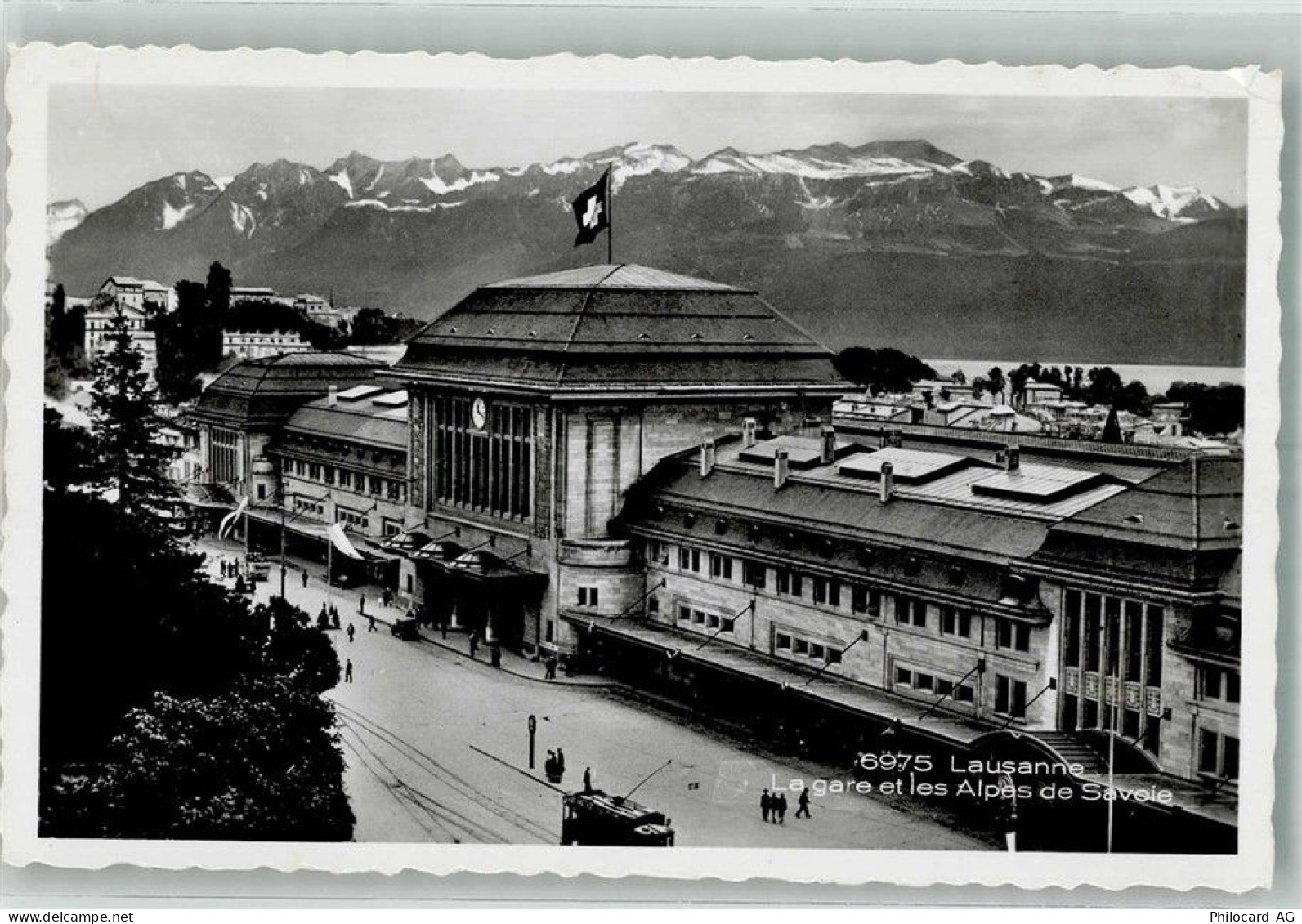 Lausanne Losanna Bahnhof Bahnhof Schweiz 1946 Foto AK - 38217084