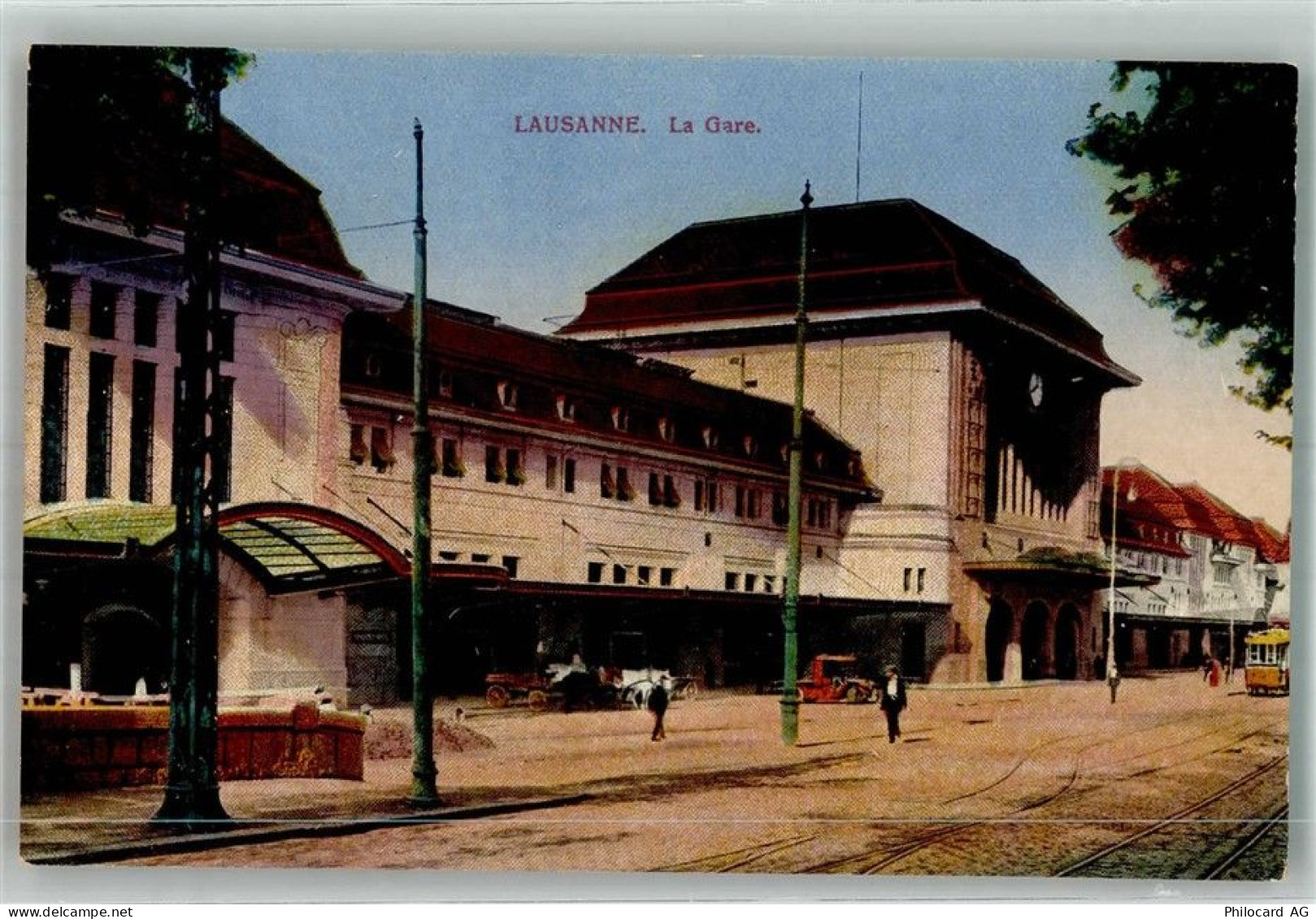 Lausanne Losanna Bahnhof Straßenbahn Bahnhof Schweiz Foto AK - 38216954