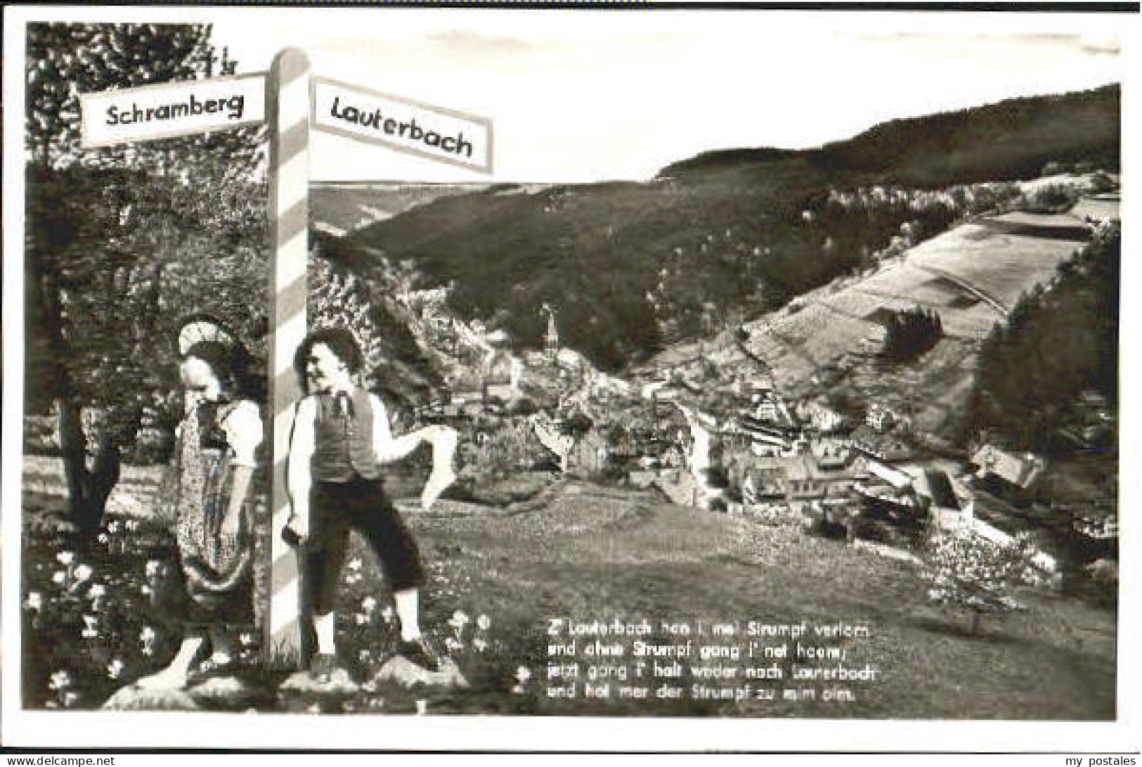 Lauterbach Hessen Lauterbach Wegweiser Spruch x 1954