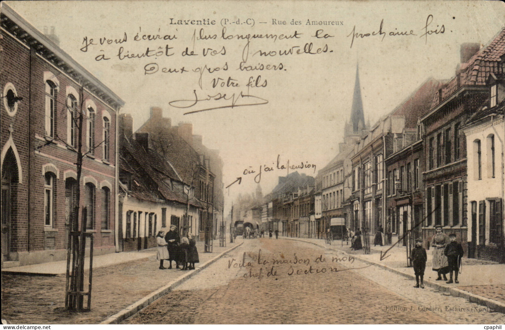 Laventie - Rue des Amoureux - CPA