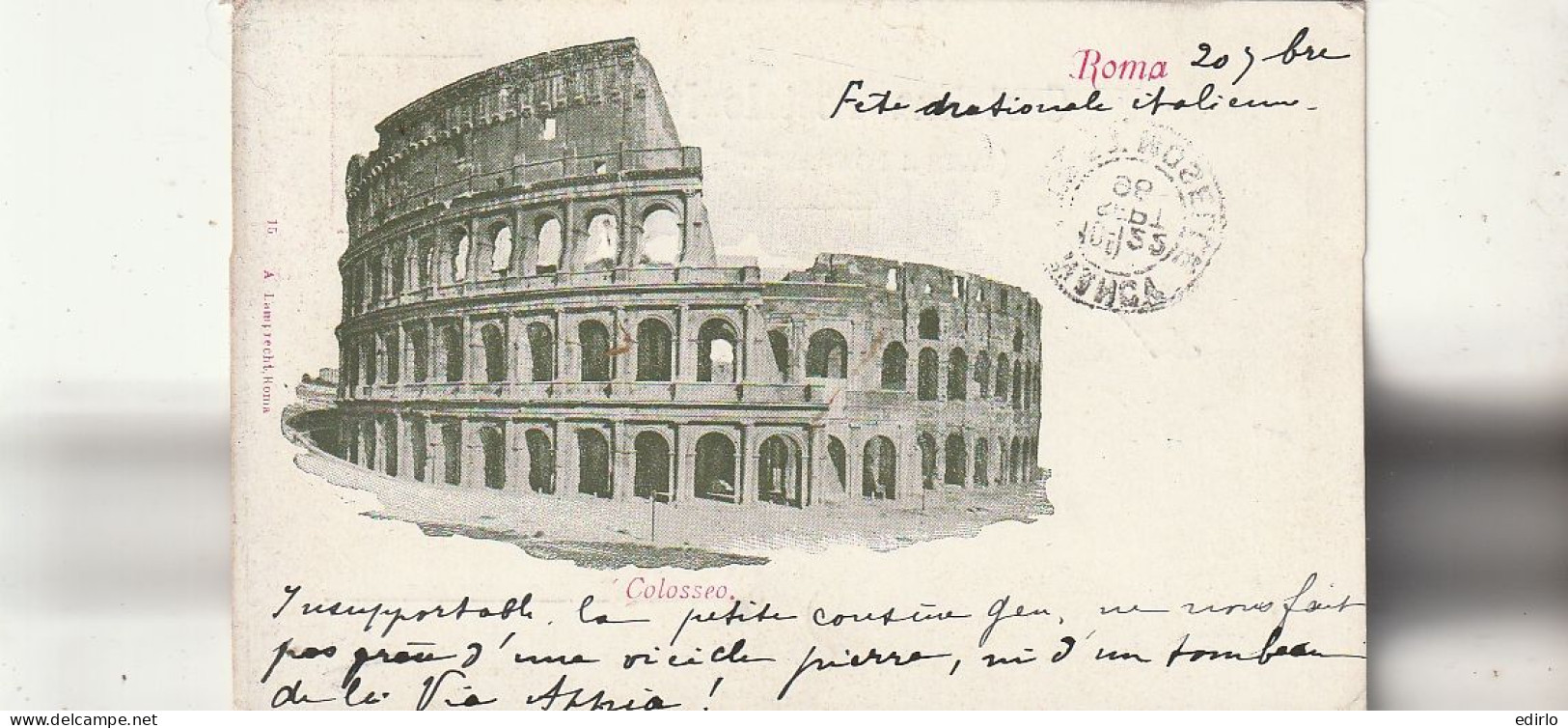 ***  LAZIO ****  ROMA COLISEO  stamped  TTB