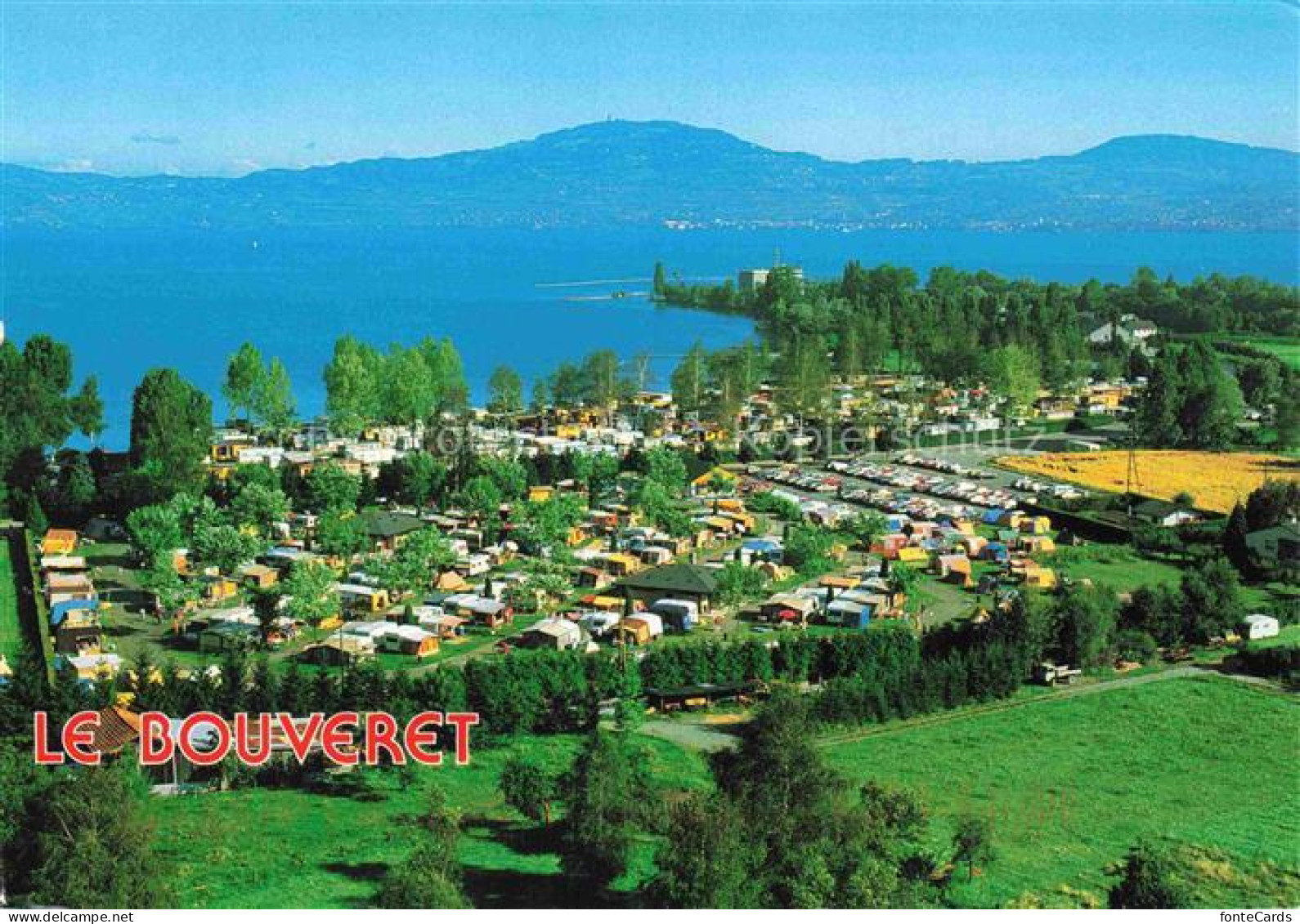 Le Bouveret Port-Valais Monthey VS Camping-Rive-Bleue Lac-Léman Genfersee Luftbi