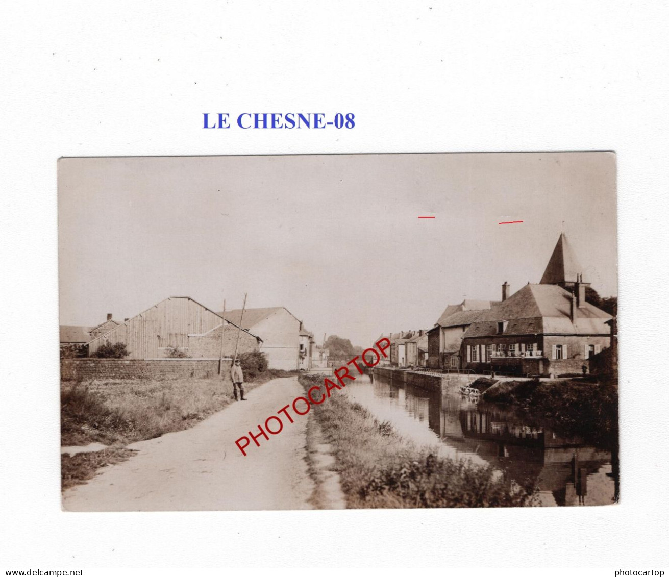 LE CHESNE-CARTE PHOTO allemande-GUERRE 14-18-1 WK-FRANCE-08-MILITARIA-